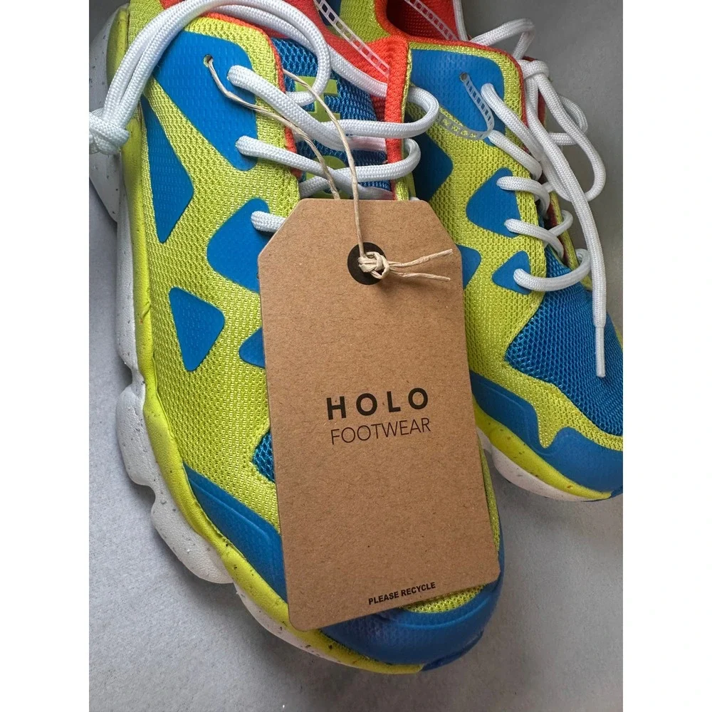 HOLO Footwear Nephelae Womens 9.5 Yellow Blue Sustainable Sneakers‎ HW511017 NEW